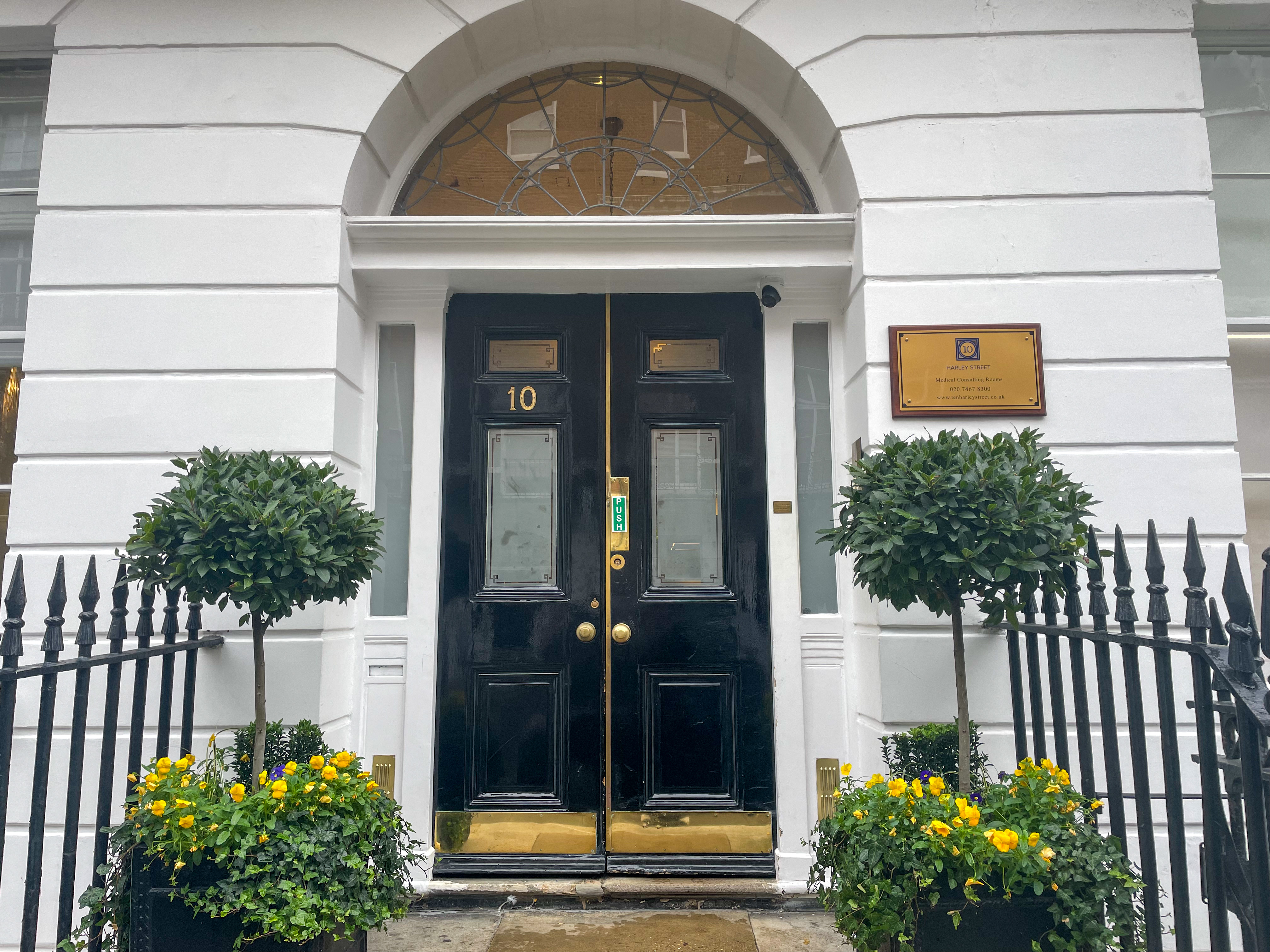 Front door at 10 Harley Street